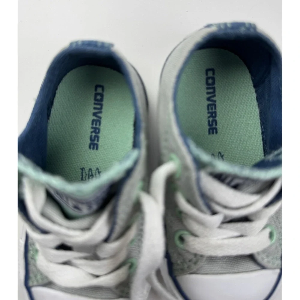 Converse All Star Double Tongue Shoes Chuck Taylor Size 4 Infant Gray mint green